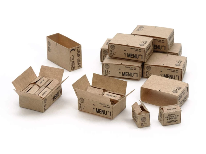 Image of Tamiya 12689 1:35 WWII 10 in 1 Ration Cartons Model Kit Multi unisex