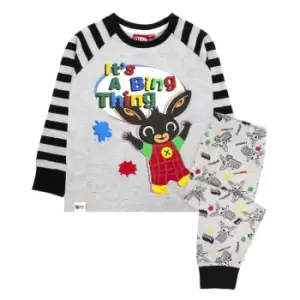 image of Bing Bunny Boys Its A Bing Thing Long-Sleeved Pyjama Set (3-4 Years) (Grey/Black)