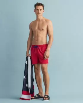 Image of GANT Men Classic Fit Swim Shorts (XXL) Red