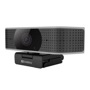 Image of Sandberg Pro Elite 4K Ultra HD Webcam with Noise-Reducing Stereo Mic, USB-A/USB-C, 8.3MP, 3840 x 2160, 60fps, Glass Lens, 78°...