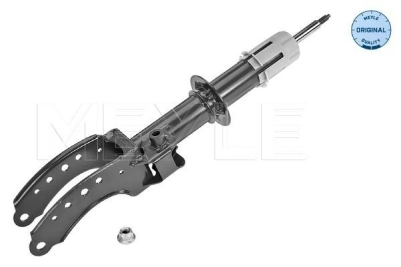 Image of MEYLE 126 625 0008 Shock absorber Front Axle Left, Gas Pressure, Twin-Tube, Original Quality, Damper with Rebound Spring, Top pin Shock Absorber (854