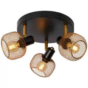 Image of Lucide MAREN - Ceiling Spotlight - Ø37cm - 3xE14 - Matt Gold, Brass