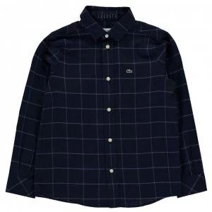 Image of Lacoste Lacoste Check Flannel Shirt - Blue Check