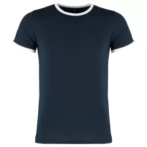 Image of Kustom Kit Mens Fashion Fit Ringer T-Shirt (L) (Navy/White)