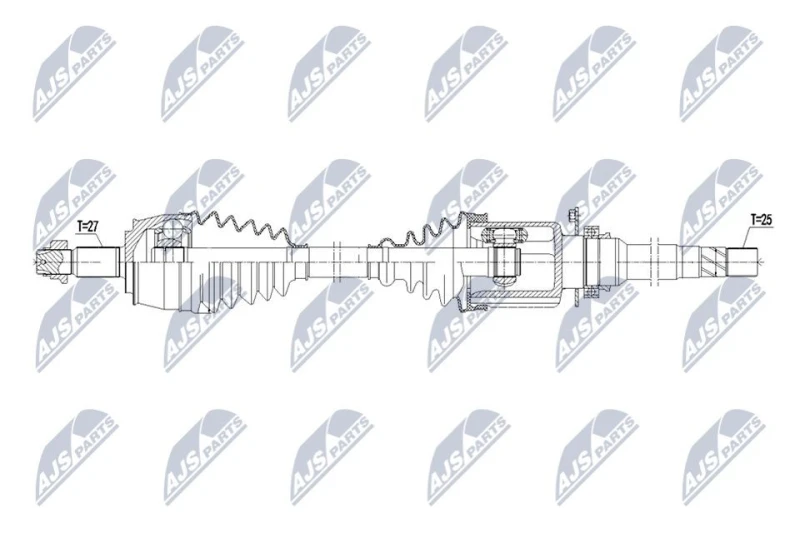 Image of NTY NPW-FT-087 Drive shaft Manual Transmission, Front Axle Right Drive Shaft (13)