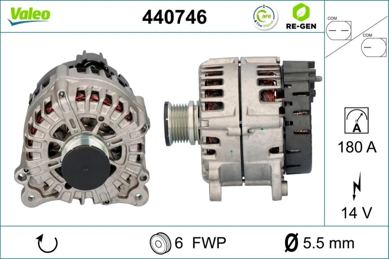 Image of VALEO 440746 Generator Alternator Charging Current: 180A, Voltage: 14V Alternator (4)