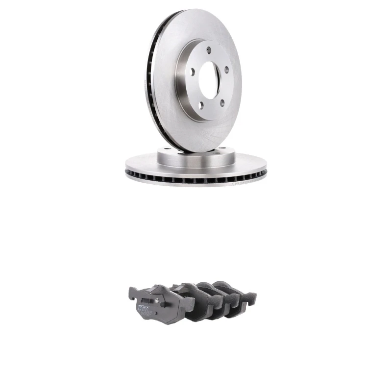Image of RIDEX 3405B2577 Brake disc and pads set Front Axle, Brake Disc Type: internally vented, not prepared for wear warning indicator Brake Set,disc brakes