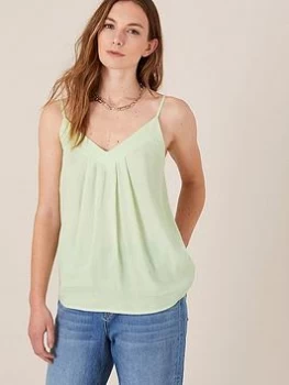 Monsoon Monsoon Pleat Front V Neck Cami - Green Size M Women