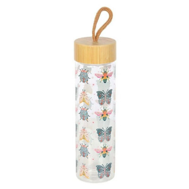 Image of Something Different Something Different Floral Bug Glass Water Bottle Multi One Size Unisex 5063703685450