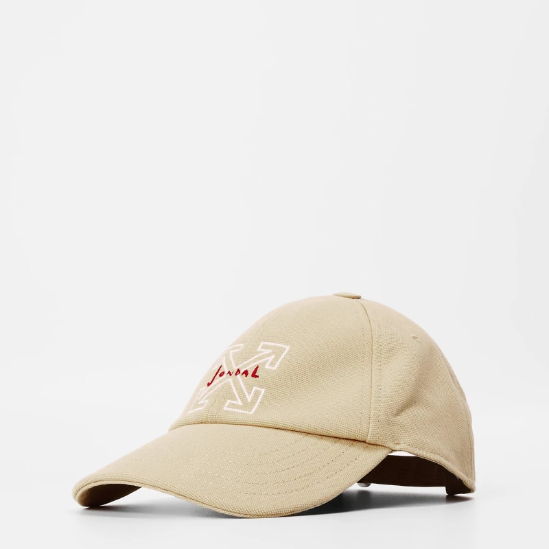 Image of Off White Mens Adjustable Baseball Cap Beige/Red male M