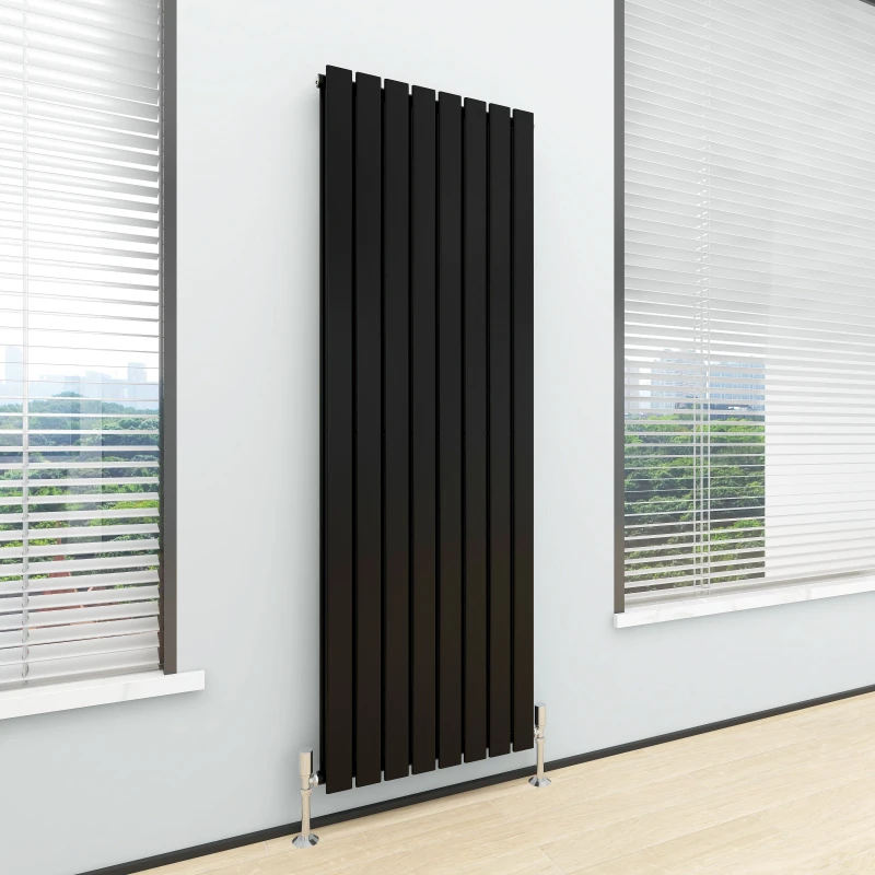 Image of MCC DIRECT 1800 x 544mm Double Designer Flat Panel Central Heating Radiator matt Black HD3323