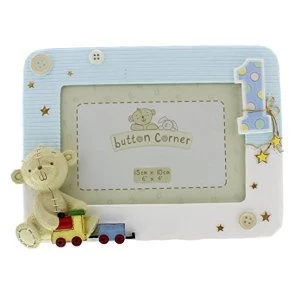 Image of 6" x 4" - Button Corner My 1st Birthday Photo Frame