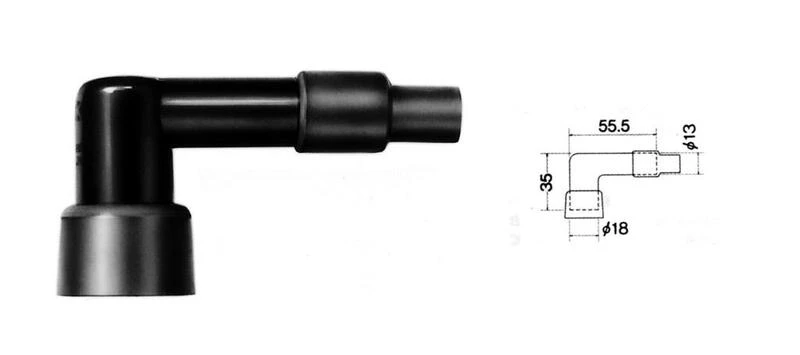 Image of NGK Spark Plug Cap - LB01FF, Size 60 mm