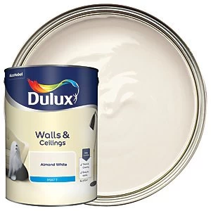 image of Dulux Almond White Matt Emulsion Paint 5L