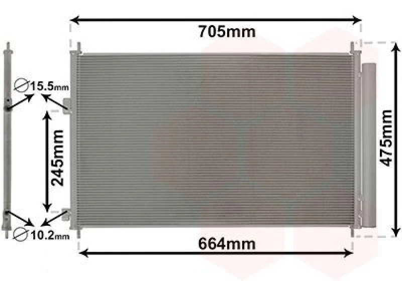 Image of VAN WEZEL Air conditioning condenser VAN WEZEL 53005410