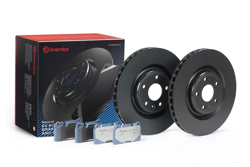 Image of BREMBO KT 08 007 Brake disc and pads set BEYOND LINE - EV Brake Disc Type: internally vented, prepared for wear warning indicator Brake Set,disc brak