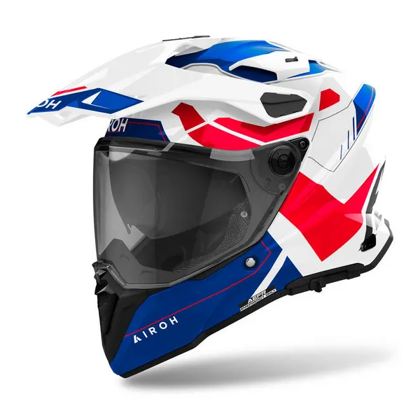 Image of Airoh Commander 2 Reveal White Red Adventure Helmet Size L