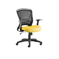 Image of Dynamic Tilt & Lock Task Operator Chair Folding Arms Zeus Black Back, Senna Yellow Seat Without Headrest Medium Back