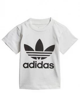 Image of adidas Originals Baby Boys Trefoil Tee, White, Size 18-24 Months