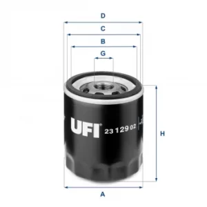 image of 2312902 UFI Oil Filter Oil Spin-On