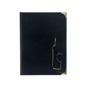 Image of Securit Basic Range Wine Card PVC Leather Style A4 Black MC-BRWC-BL