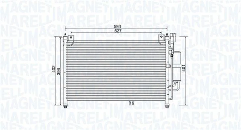Image of MAGNETI MARELLI Air conditioning condenser MAGNETI MARELLI 350203989000
