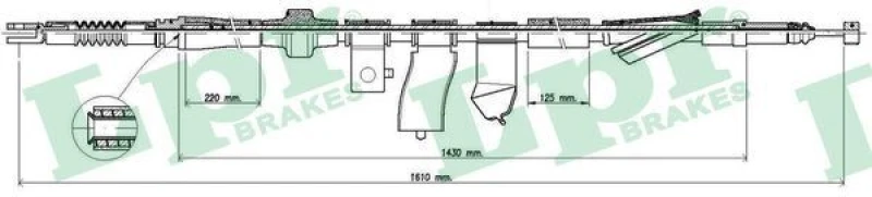 Image of LPR Handbrake cable LPR C1298B