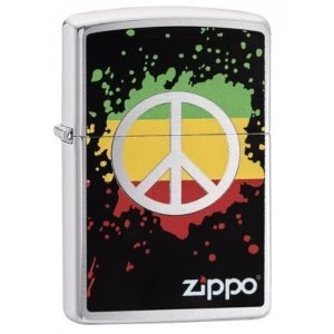 Image of Zippo Peace Brushed Chrome Finish Windproof Lighter