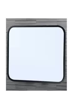 image of 'Shoreditch' Square Black Metal Framed Mirror 40cmx40cm