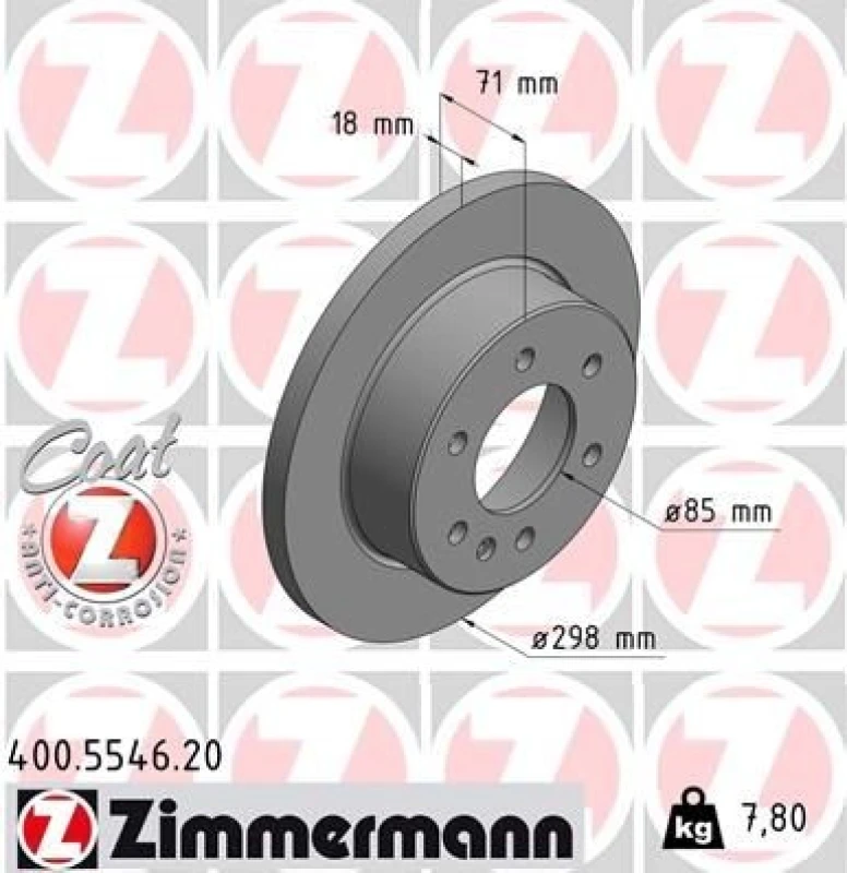 Image of ZIMMERMANN Brake disc ZIMMERMANN 400.5546.20
