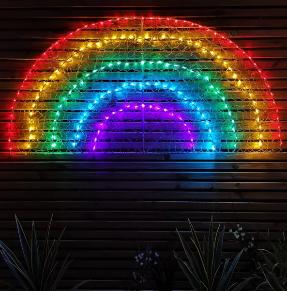 image of 1.5m Indoor Outdoor Soft Acrylic NHS Christmas Rainbow with180 LEDs