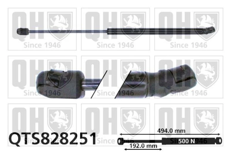 Image of QUINTON HAZELL Tailgate strut QUINTON HAZELL QTS828251