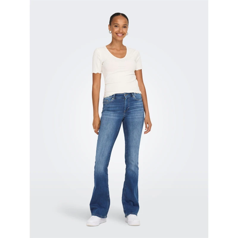 Image of Only Womens Flared Bootcut Jeans Medium Blue female M L32