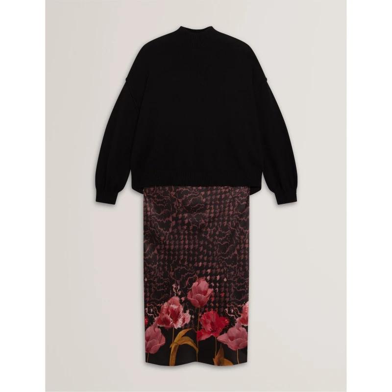 Image of Ted Baker Womens Knitted Jumper Dress Knitted Dresses 8 (XS) Black 66221903310