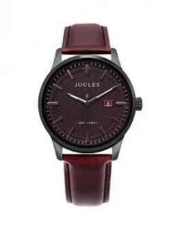 Joules Joules Marfield Port Black Dial Brown Leather Strap Gents Watch