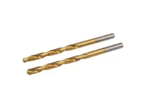 image of Silverline 733229 HSS Titanium-Coated Drill Bits 2pk 5.0mm