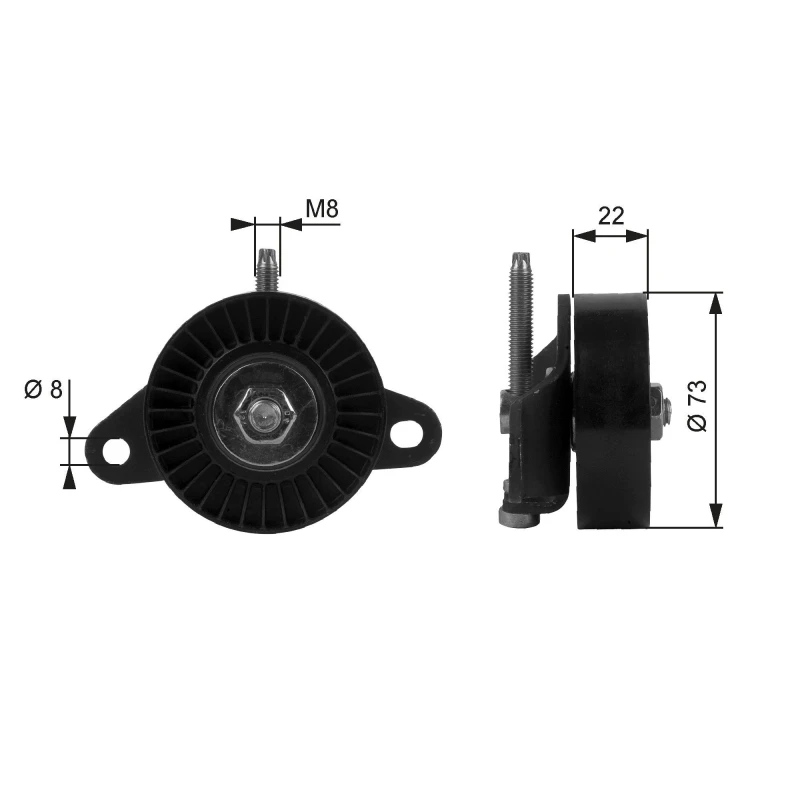 Image of GATES Tensioner pulley GATES T38056