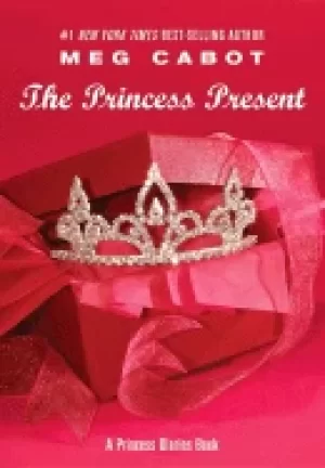 Image of princess present a princess diaries book