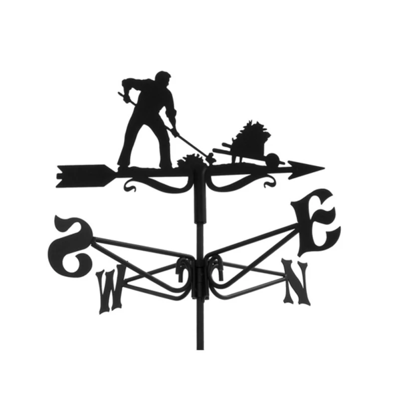Image of Buttercup Farm Mini Gardener Weathervane - Steel - L38 x W38 x H45.5cm - Black Unisex