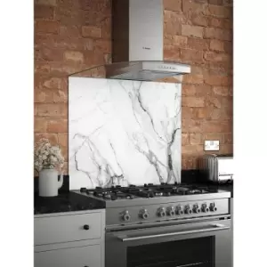 Image of Splashback - Carrara Marble Glass Kitchen 900mm x 750mm - White
