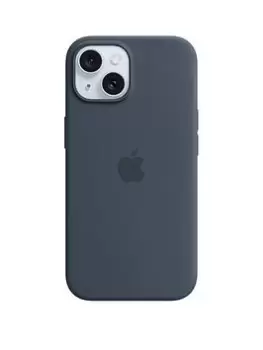 Image of Apple iPhone 15 Silicone Case With Magsafe - Storm Blue