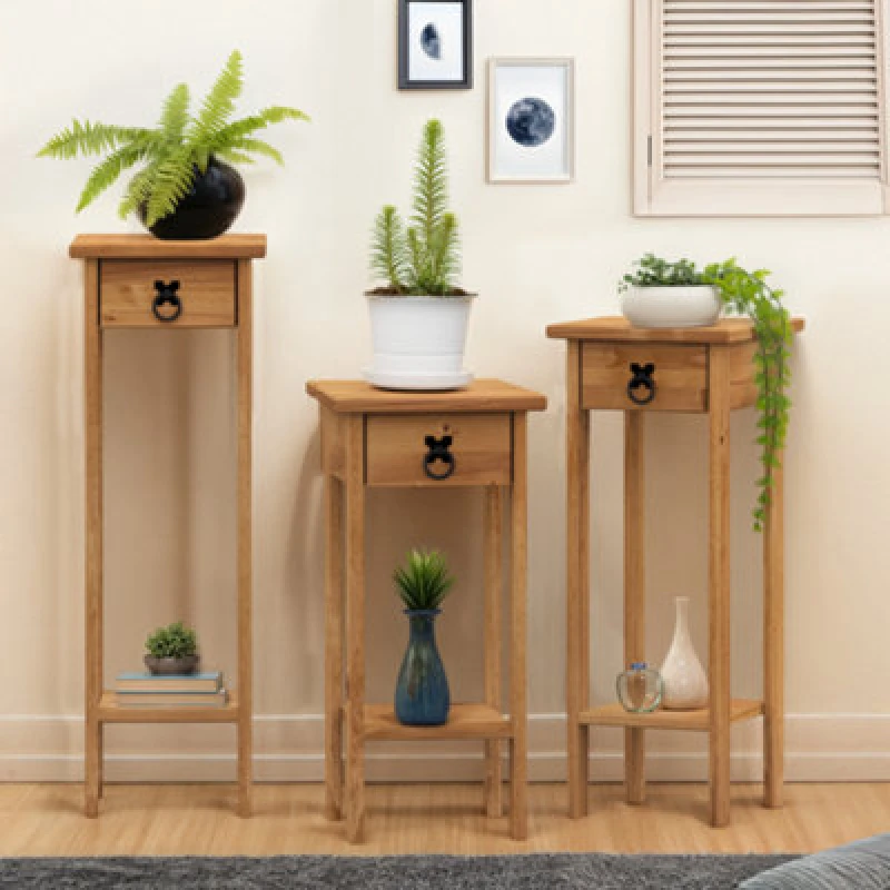Image of MERCERS FURNITURE Corona Set of 3 Plant Stands 5060335864079