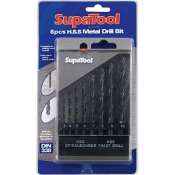 Image of SupaTool HSS Metal Drill Bit Set 8 Pieces