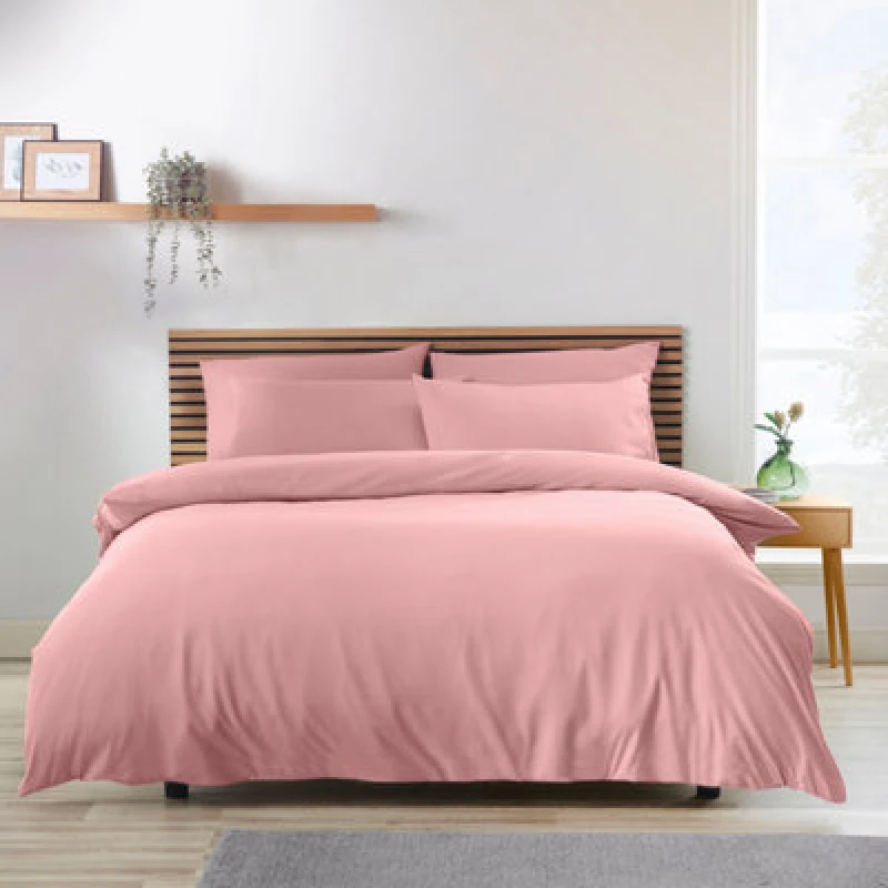 Image of Catherine Lansfield 'So Soft Easy Iron' Duvet Cover Set Coral