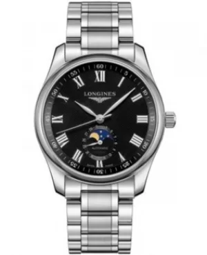 image of Longines Master Collection Moonphase Black Dial Stainless Steel Mens Watch L2.909.4.51.6 L2.909.4.51.6