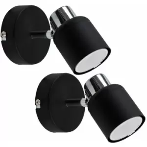 image of Minisun - 2 x Ceiling/Wall Spotlights - Black