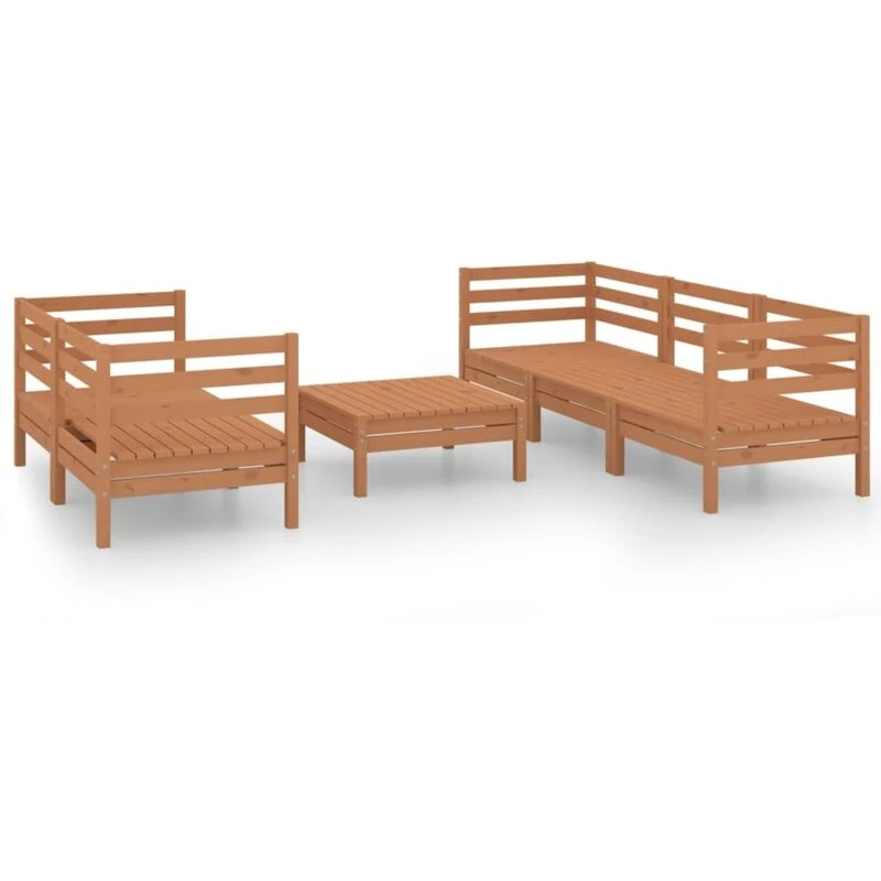 Image of VIDAXL 6 Piece Garden Lounge Set Honey Brown Solid Pinewood vidaXL 8720286683576