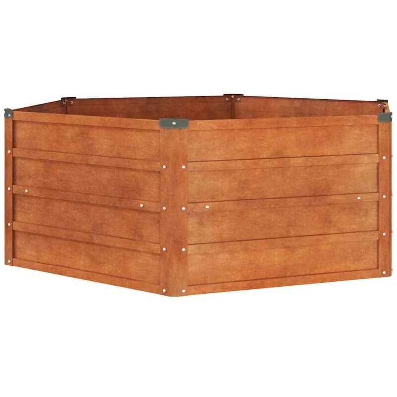 Image of vidaXL Garden Raised Bed Rusty 129x129x45cm Corten Steel, Brown 151946