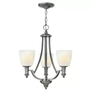Image of 3 Bulb Chandelier Hanging Pendant LIght Antique Nickel LED E27 60W Bulb
