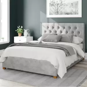 Image of Olivier Kimiyo Linen Ottoman Bed Silver